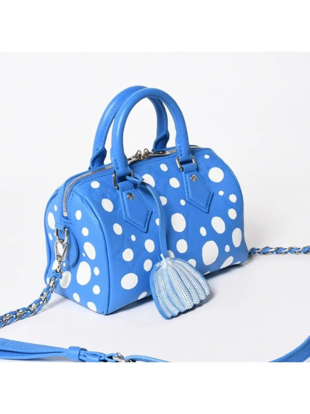 Louis Vuitton Shoulder Bag Speedy Bandouliere 20 2-Way Blue White Silver